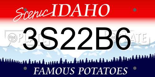 3S22B6 Idaho License Plate