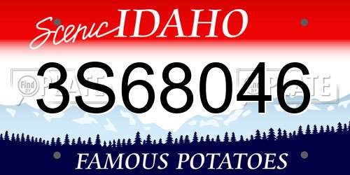 3S68046 Idaho License Plate
