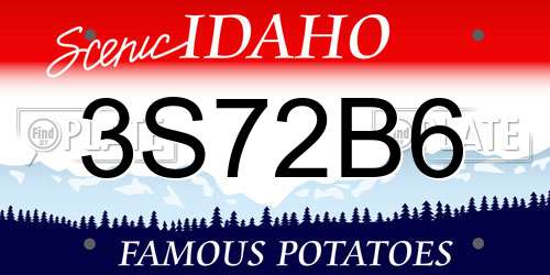 3S72B6 Idaho License Plate