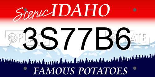 3S77B6 Idaho License Plate
