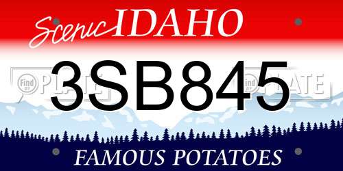 3SB845 Idaho License Plate