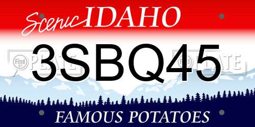3SBQ45 Idaho License Plate