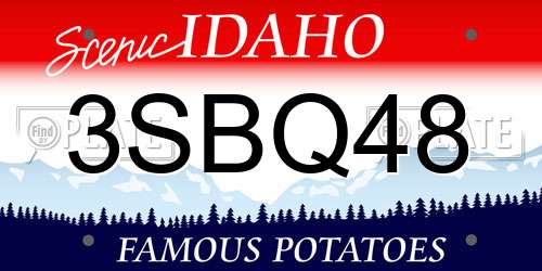 3SBQ48 Idaho License Plate