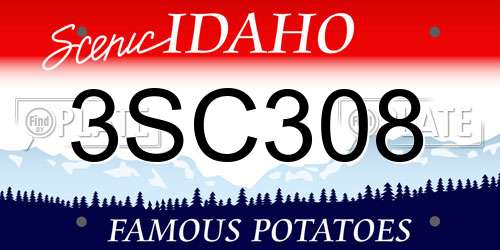3SC308 Idaho License Plate