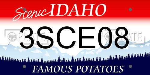 3SCE08 Idaho License Plate