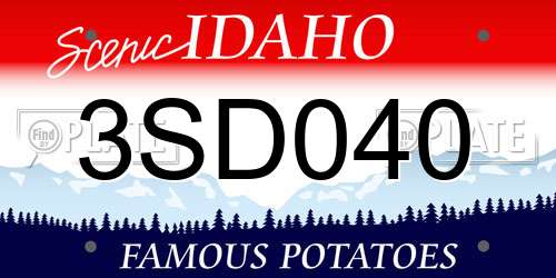 3SD040 Idaho License Plate