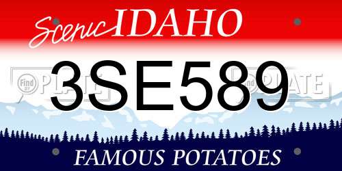 3SE589 Idaho License Plate