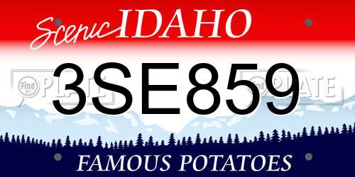 3SE859 Idaho License Plate