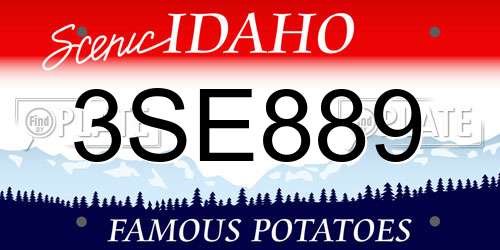 3SE889 Idaho License Plate