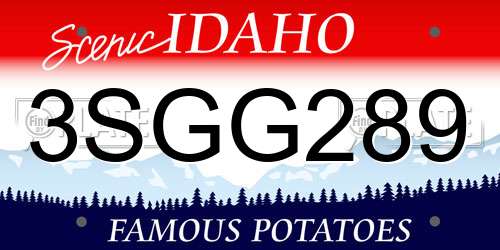 3SGG289 Idaho License Plate