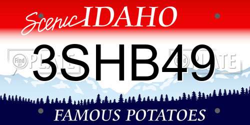 3SHB49 Idaho License Plate