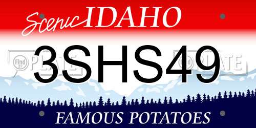 3SHS49 Idaho License Plate