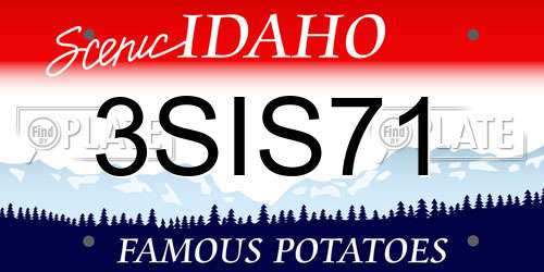 3SIS71 Idaho License Plate