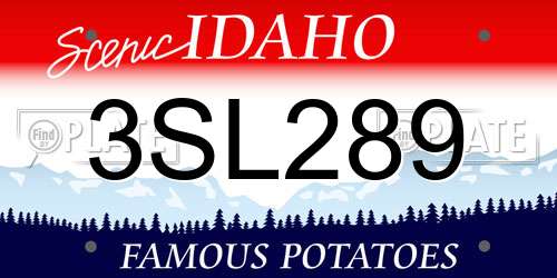3SL289 Idaho License Plate