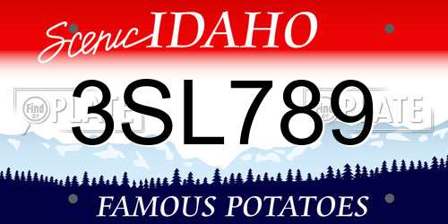 3SL789 Idaho License Plate