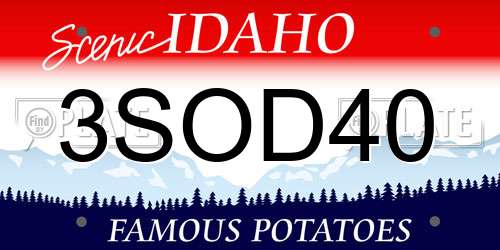3SOD40 Idaho License Plate