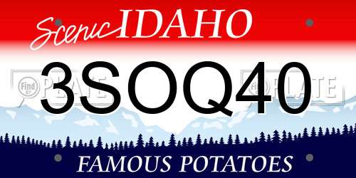 3SOQ40 Idaho License Plate