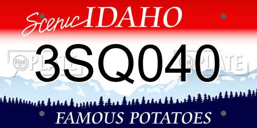 3SQ040 Idaho License Plate