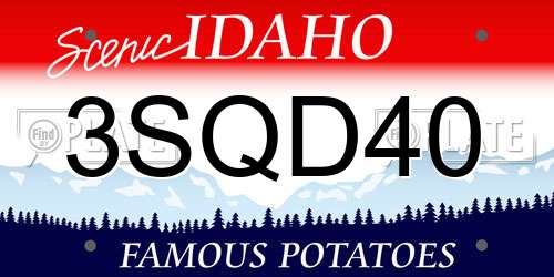 3SQD40 Idaho License Plate