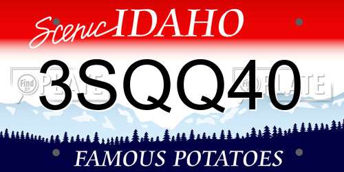 3SQQ40 Idaho License Plate