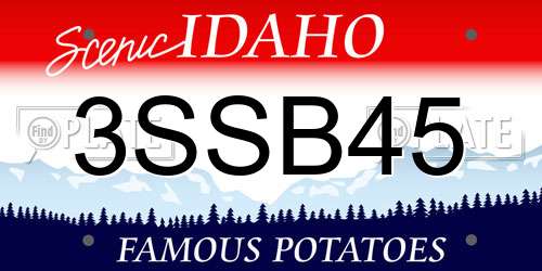 3SSB45 Idaho License Plate