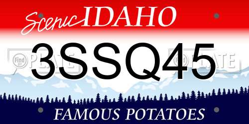 3SSQ45 Idaho License Plate