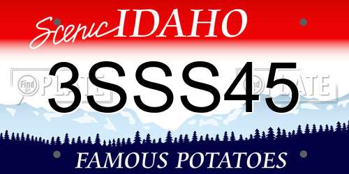 3SSS45 Idaho License Plate