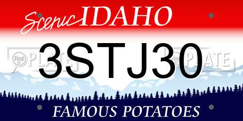 3STJ30 Idaho License Plate