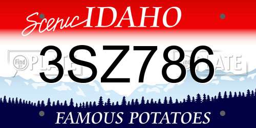 3SZ786 Idaho License Plate