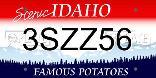 3SZZ56 Idaho License Plate