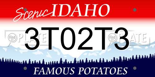 3T02T3 Idaho License Plate