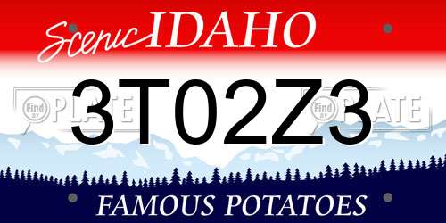 3T02Z3 Idaho License Plate