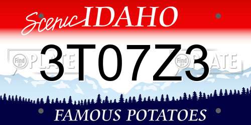3T07Z3 Idaho License Plate
