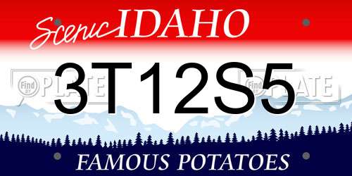 3T12S5 Idaho License Plate