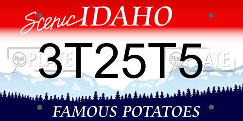3T25T5 Idaho License Plate