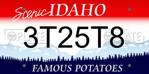 3T25T8 Idaho License Plate