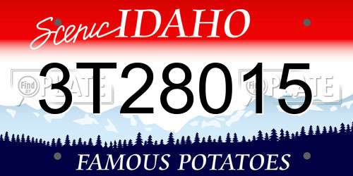 3T28015 Idaho License Plate