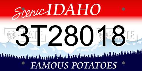 3T28018 Idaho License Plate