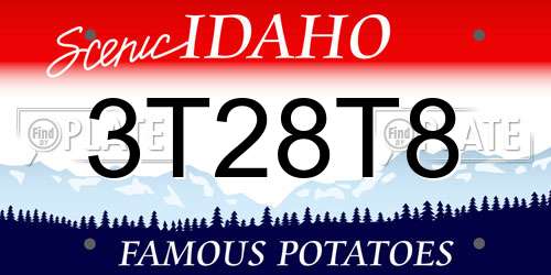 3T28T8 Idaho License Plate