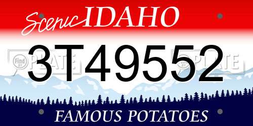 3T49552 Idaho License Plate