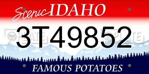 3T49852 Idaho License Plate