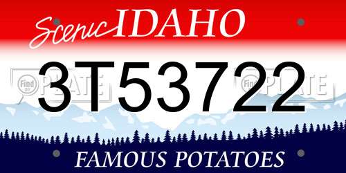 3T53722 Idaho License Plate