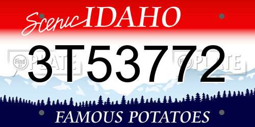 3T53772 Idaho License Plate