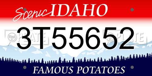 3T55652 Idaho License Plate