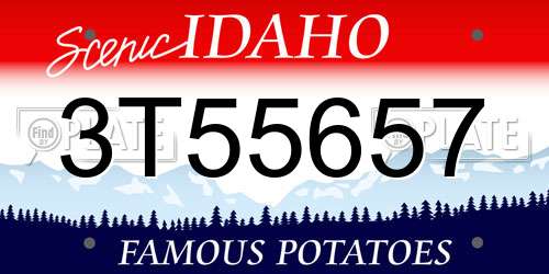 3T55657 Idaho License Plate