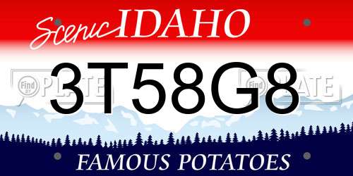 3T58G8 Idaho License Plate