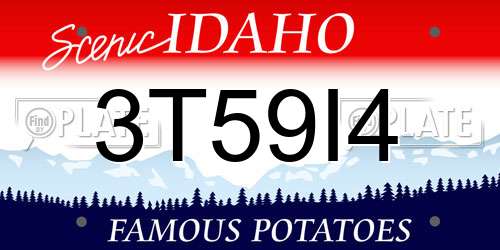 3T59I4 Idaho License Plate