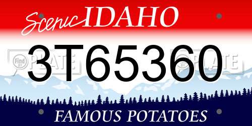 3T65360 Idaho License Plate