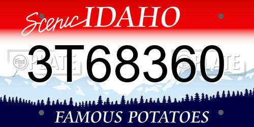 3T68360 Idaho License Plate