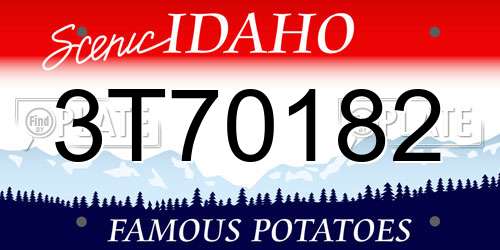 3T70182 Idaho License Plate